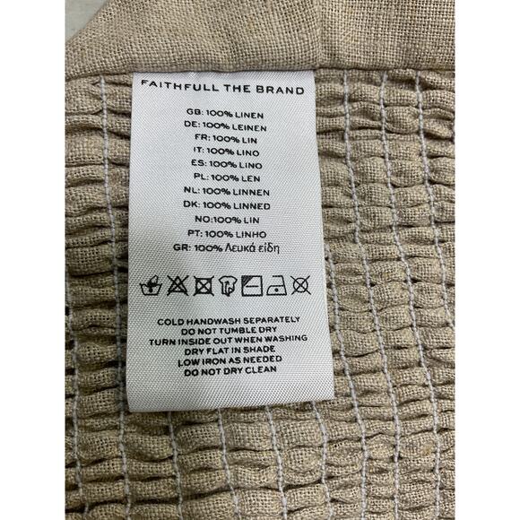Faithfull The Brand 'Praiyah' Tan Linen Bodice Top Size S - Picture 5 of 5